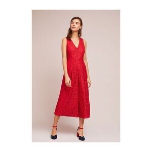 Anthropologie Moulinette Soeurs Sleeveless Red Lace Jumpsuit NWT Sz 0